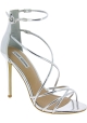 Steve Madden Damen stiletto sandalen hohem Absatz aus silbernem Kunstleder