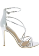 Steve Madden Damen stiletto sandalen hohem Absatz aus silbernem Kunstleder