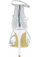 Steve Madden Damen stiletto sandalen hohem Absatz aus silbernem Kunstleder