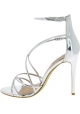 Steve Madden Damen stiletto sandalen hohem Absatz aus silbernem Kunstleder