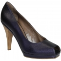 Marni zehenoffenen Pumps in lila metallic-Leder