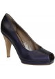 Marni zehenoffenen Pumps in lila metallic-Leder