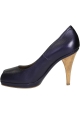 Marni zehenoffenen Pumps in lila metallic-Leder