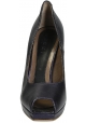 Marni zehenoffenen Pumps in lila metallic-Leder