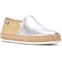 Hogan Espadrilles Mode Schuhe für Damen aus silbernem und goldenem Leder