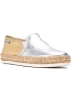 Hogan Espadrilles Mode Schuhe für Damen aus silbernem und goldenem Leder