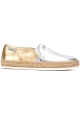 Hogan Espadrilles Mode Schuhe für Damen aus silbernem und goldenem Leder