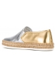 Hogan Espadrilles Mode Schuhe für Damen aus silbernem und goldenem Leder