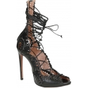 Alaïa High Heel Sandalen in schwarzen Riemchen Leder