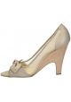 Stella McCartney zehenoffenen Pumps in Beige Kunstleder