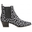 Saint Laurent Ankle Boots Anthrazit Glitzer