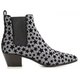 Saint Laurent Ankle Boots Anthrazit Glitzer