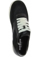 Hogan Zweifarbige Damen Sneakers Schuhe aus schwarzem Leder und Stoff