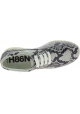 Hogan Sneakers Schuhe für Damen aus weißgrauem Kalbsleder mit Python-Muster
