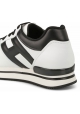 Hogan Damen mode Sneakers aus weißem Leder mit schwarzen Details und Logo