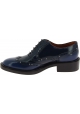 Sartore Schnürbrogues Schuhe für Damen mit Nieten aus blauem Leder