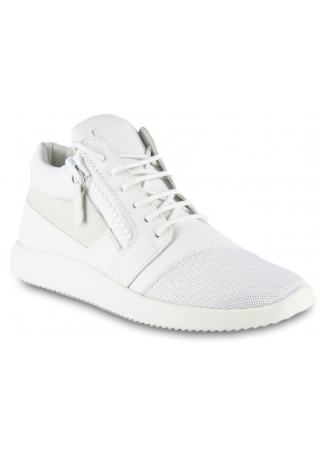 Giuseppe Zanotti Hohe Sneakers für Damen mit Reißverschluss aus weißem Leder
