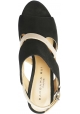 Barbara Bui Damen sandalen aus schwarzem Wildleder und nudefarbenem Lackleder