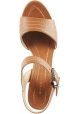 Barbara Bui Damen Sandalen mit hohem Absatz und Plateau aus braunem Leder mit Schnalle
