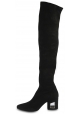 Vic MatiÃ© Hohe Damen stiefel mit quadratischem Absatz aus schwarzem Wildleder