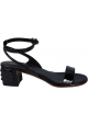 Tod's Sandale mit Absatz für Damen aus glänzendem, schwarzem Knöchelarmband