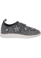 Giuseppe Zanotti Damen sneaker aus silbernem Stoff mit Sternen und Strasssteinen