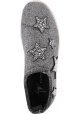 Giuseppe Zanotti Damen sneaker aus silbernem Stoff mit Sternen und Strasssteinen
