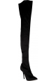 Vetements Overknee-Stiefel mit Pfennigabsatz für Damen aus schwarzem Satin