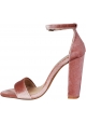 Steve Madden Damen sandalen mit hohem Absatz aus rosafarbenem Samt mit Knöchelriemen