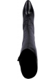 Saint Laurent Kniehohe Damenstiefel aus schwarzem Leder mit seitlichem Reißverschluss