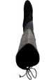 Stuart Weitzman Overknee-Stiefel mit Absatz für Damen aus schwarzgrauem Wildleder mit Schnürsenkeln