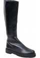 Stuart Weitzman Kniehohe Damenstiefel aus schwarzem Leder mit seitlichem Reißverschluss