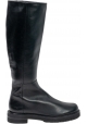 Stuart Weitzman Kniehohe Damenstiefel aus schwarzem Leder mit seitlichem Reißverschluss