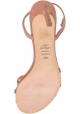 Stuart Weitzman Damen sandalen mit Absatz aus rosafarbenem Wildleder mit Knöchelriemen