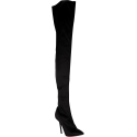 Vetements Overknee-Stiefel mit Pfennigabsatz für Damen aus schwarzem Satin