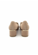 Tod's Damen pumps mit niedrigem Absatz aus beigem Wildleder mit Horsebit und Fransen