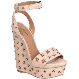 Alaïa Wedges aus Nude Wildleder