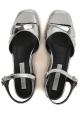 Stella McCartney Vegan Silver Wedges Sandalen Schuhe