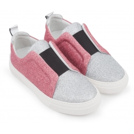 Pierre Hardy Sneaker Slip-Ons in Silber / Pink Glitter