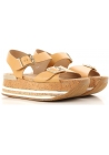 Hogan Flache Wedges Sandalenschuhe aus hellbraunem Leder