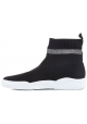 Chiara Ferragni schwarz gestrickte High-Top-Sneaker-Schuhe