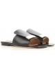 Sergio Rossi - Flache Dia-Sandalen aus schwarzem Leder