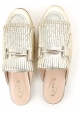 Tod's flache Sandalenschuhe aus goldfarbenem Leder