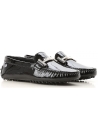 Tod's Damen mokassins aus schwarzem Lack leder mit Metallschnalle