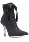 Dolce&Gabbana Stiefel mit Absatz für Frauen In schwarzem technischen Stoff