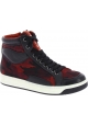 Prada Niedrige Sneakers schuhe für Frauen aus rotem/schwarzem leder stoff