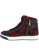 Prada Niedrige Sneakers schuhe für Frauen aus rotem/schwarzem leder stoff