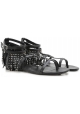 Saint Laurent Wohnungen Sandalen Schwarz Leder Fransen