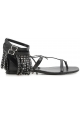 Saint Laurent Wohnungen Sandalen Schwarz Leder Fransen