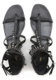 Saint Laurent Wohnungen Sandalen Schwarz Leder Fransen